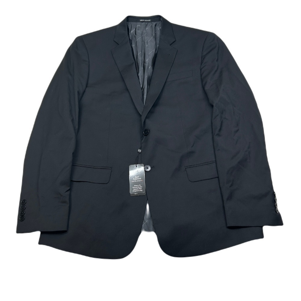Armani Exchange Blazer‎ Suit Separate Mens 44L 44 Black Modern Fit Wool $475